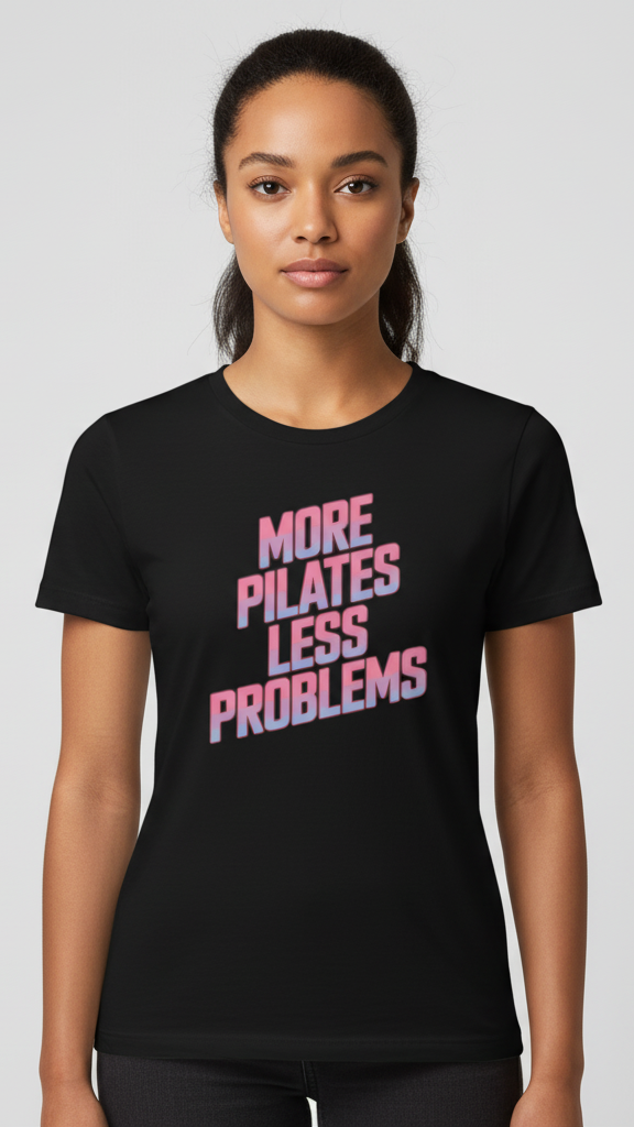 "More Pilates Less Problems" Retro Gradient T-shirt