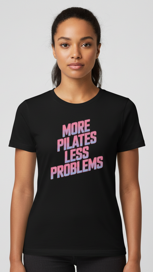 "More Pilates Less Problems" Retro Gradient T-shirt