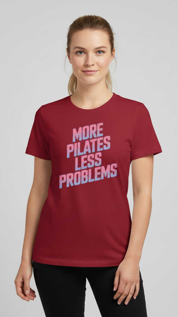 "More Pilates Less Problems" Retro Gradient T-shirt