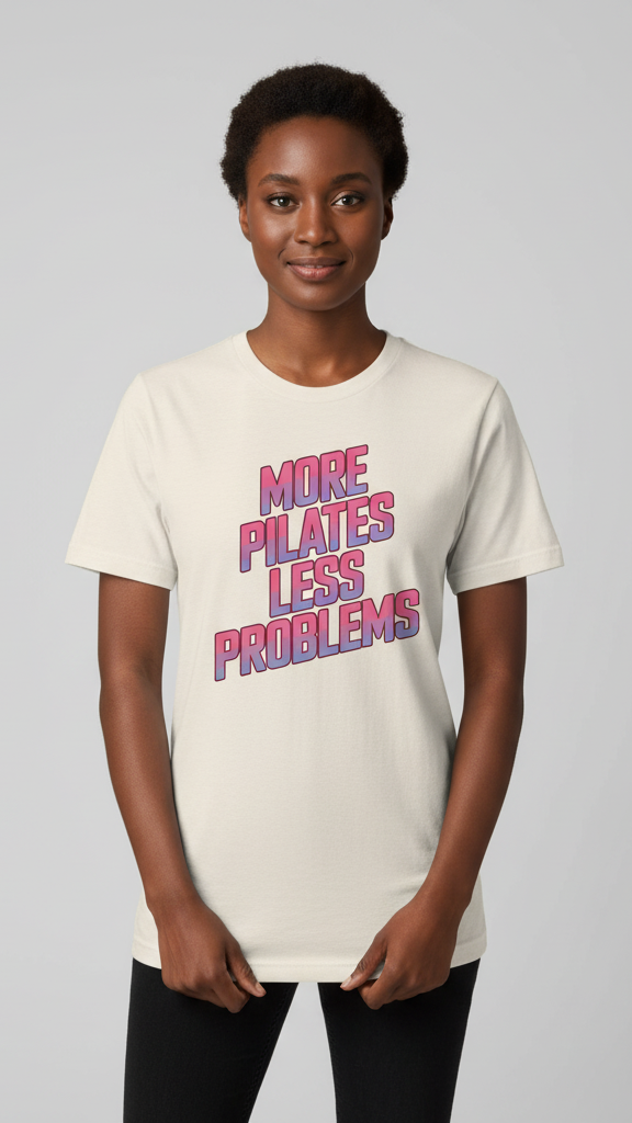 "More Pilates Less Problems" Retro Gradient T-shirt