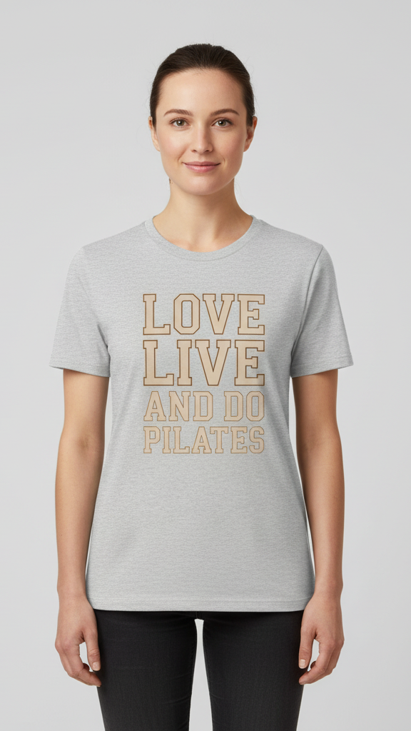 "Love Live And Do Pilates" Bold Outline T-shirt