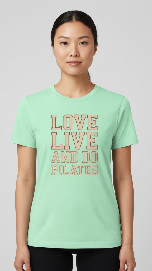 "Love Live And Do Pilates" Bold Outline T-shirt