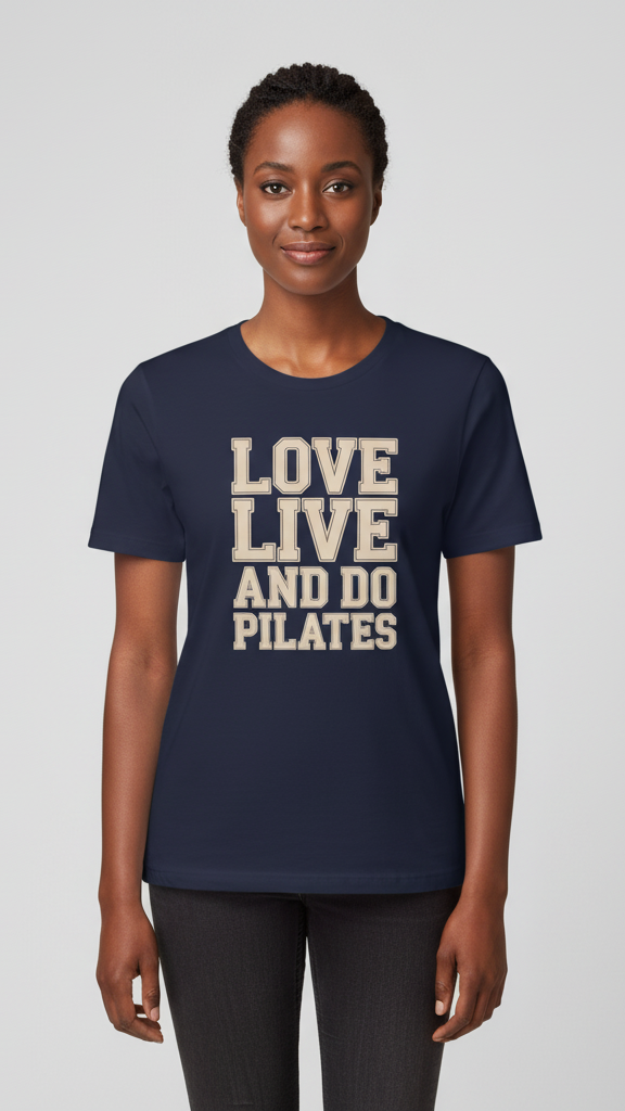 "Love Live And Do Pilates" Bold Outline T-shirt