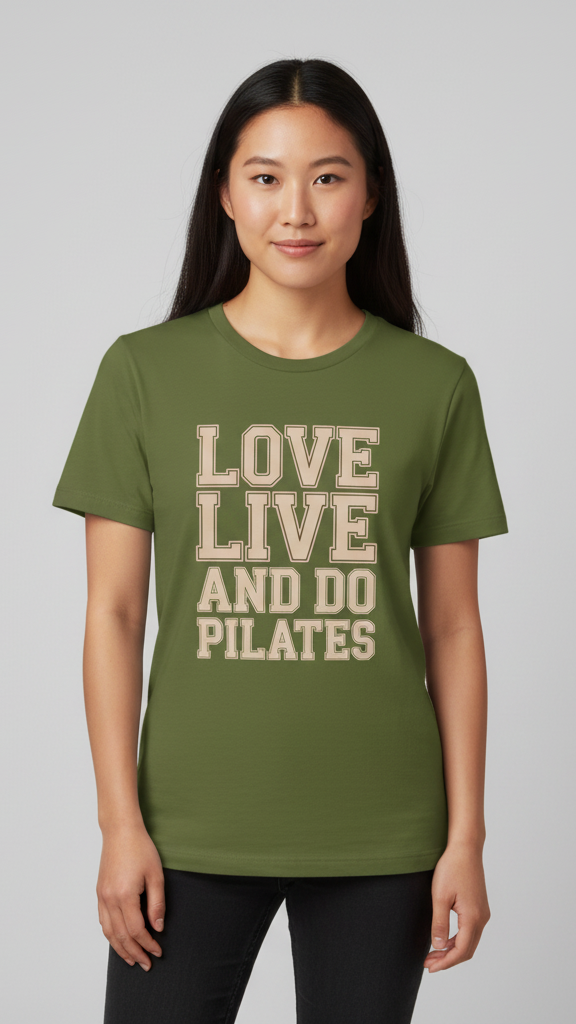 "Love Live And Do Pilates" Bold Outline T-shirt