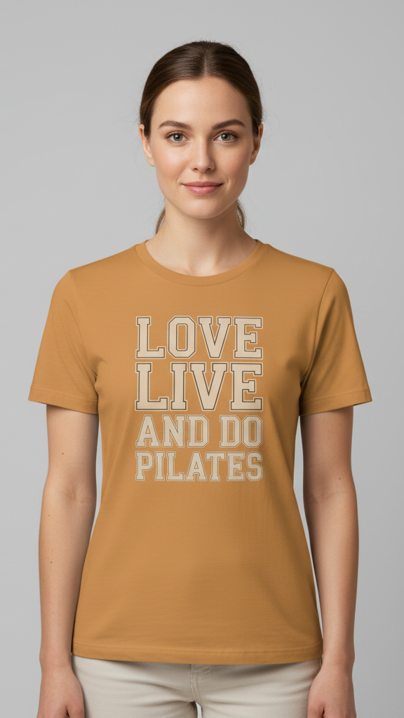 "Love Live And Do Pilates" Bold Outline T-shirt