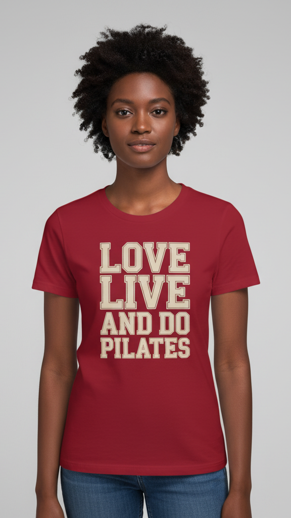 "Love Live And Do Pilates" Bold Outline T-shirt