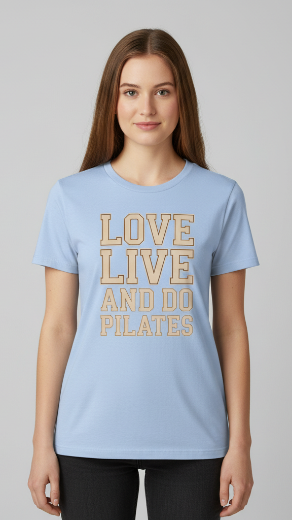 "Love Live And Do Pilates" Bold Outline T-shirt