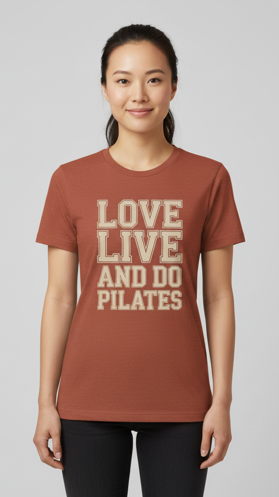 "Love Live And Do Pilates" Bold Outline T-shirt