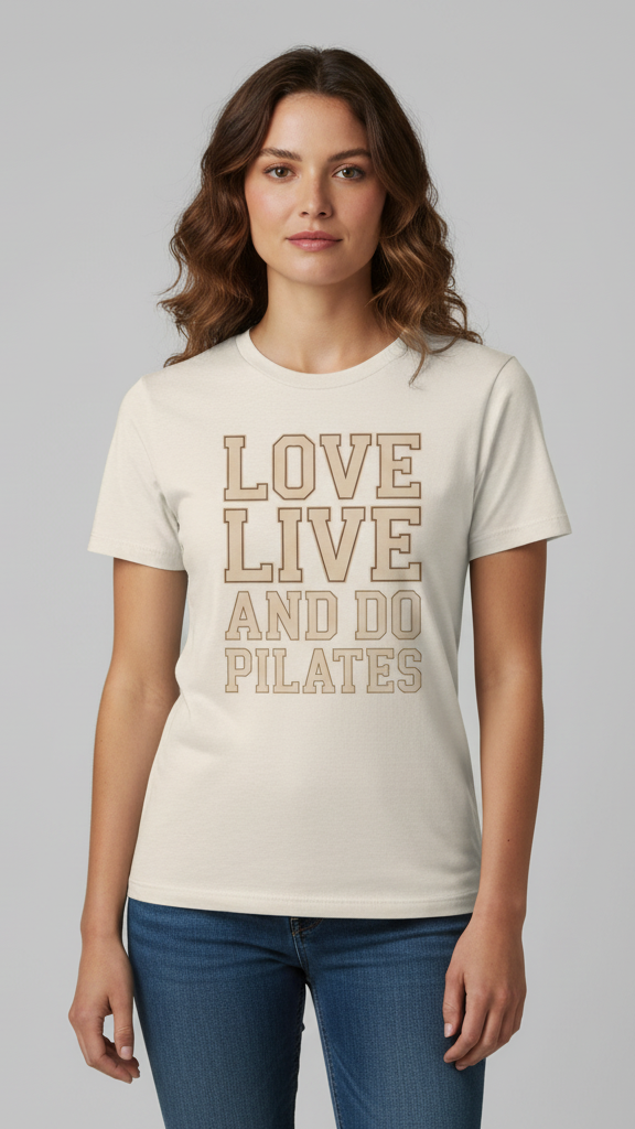 "Love Live And Do Pilates" Bold Outline T-shirt