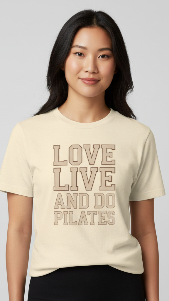 "Love Live And Do Pilates" Bold Outline T-shirt