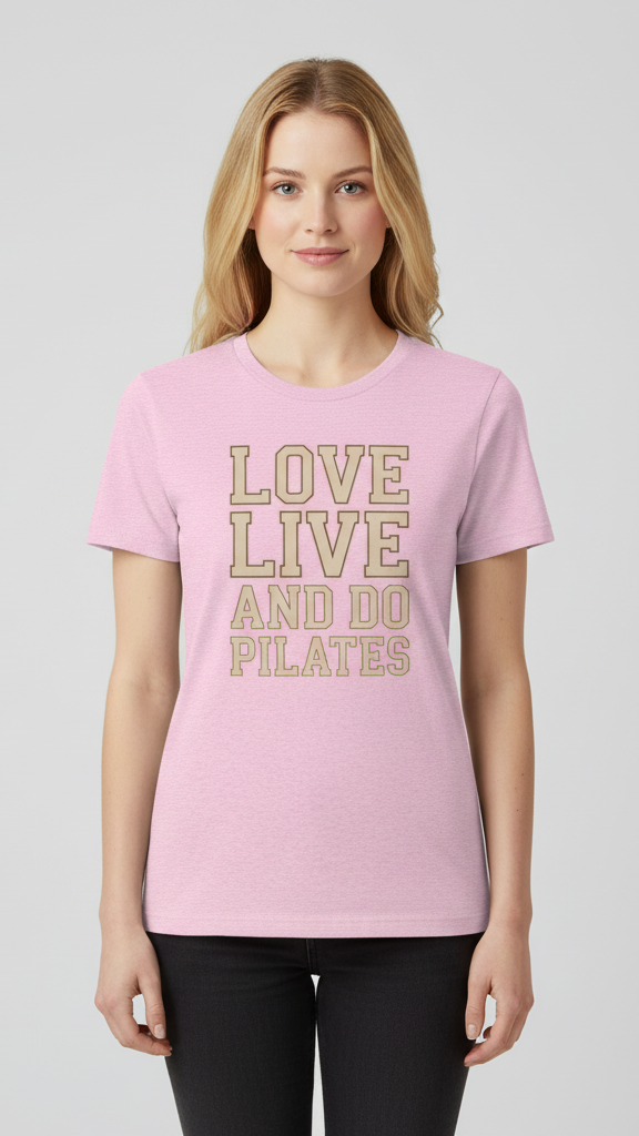 "Love Live And Do Pilates" Bold Outline T-shirt