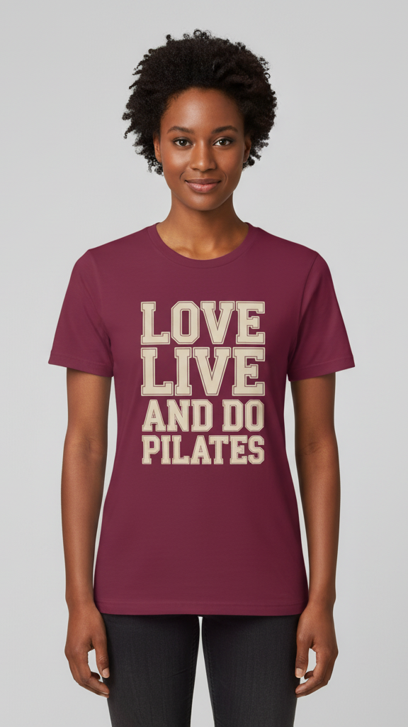 "Love Live And Do Pilates" Bold Outline T-shirt