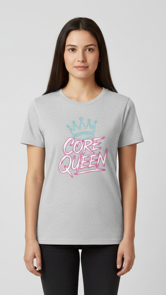 "Core Queen" Electric Brushstroke Crown T-shirt