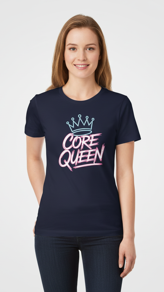 "Core Queen" Electric Brushstroke Crown T-shirt