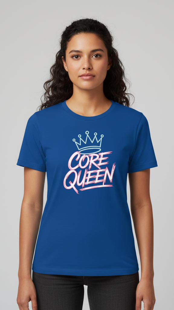 "Core Queen" Electric Brushstroke Crown T-shirt