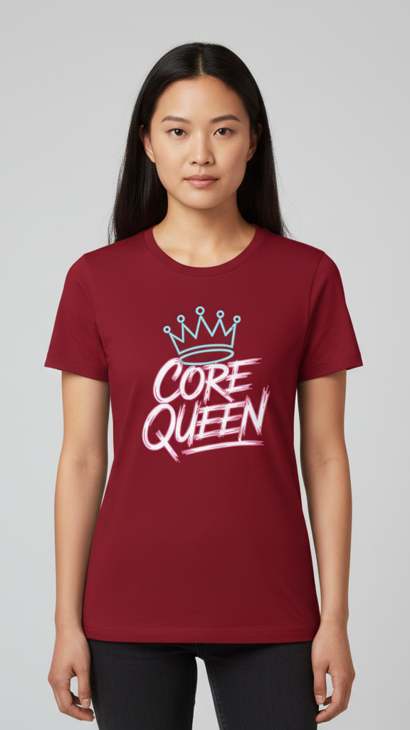 "Core Queen" Electric Brushstroke Crown T-shirt