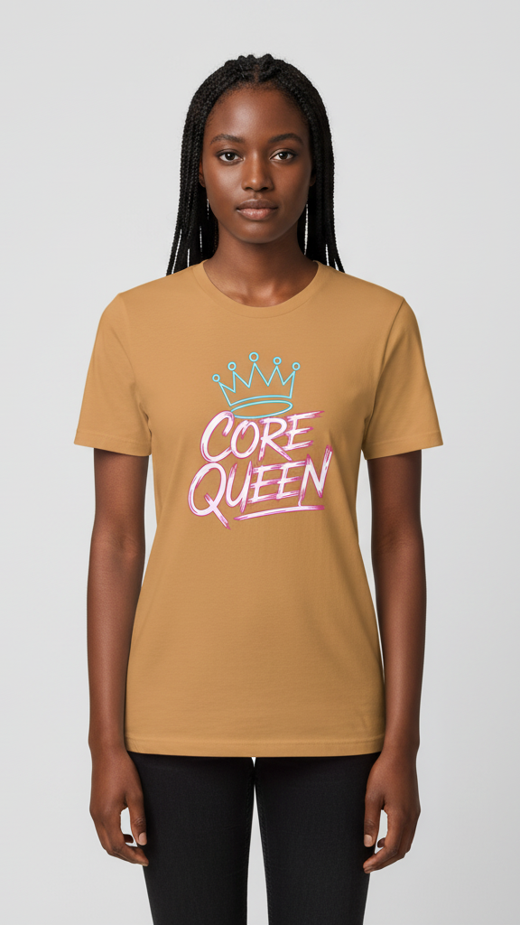 "Core Queen" Electric Brushstroke Crown T-shirt