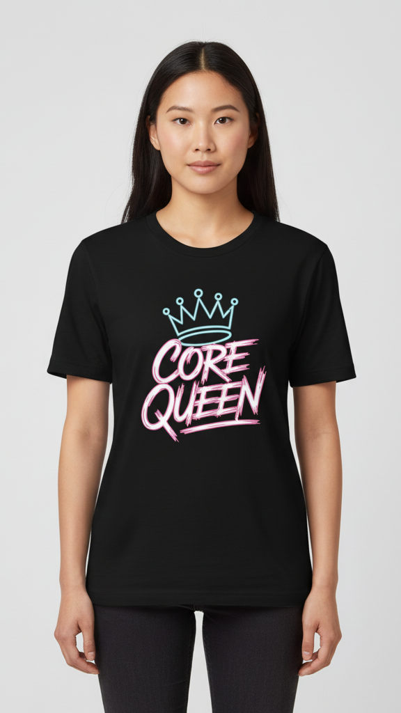 "Core Queen" Electric Brushstroke Crown T-shirt