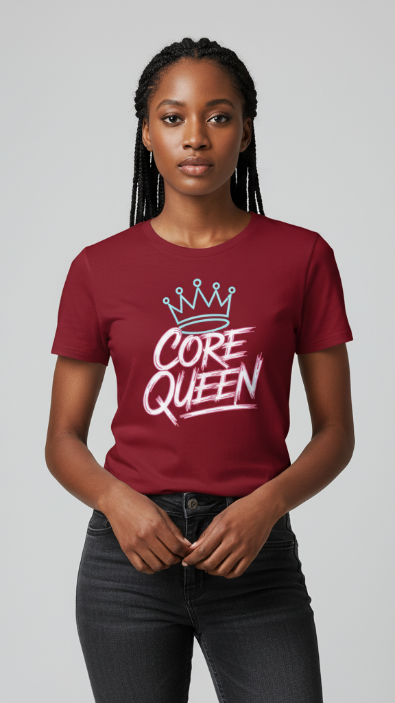 "Core Queen" Electric Brushstroke Crown T-shirt