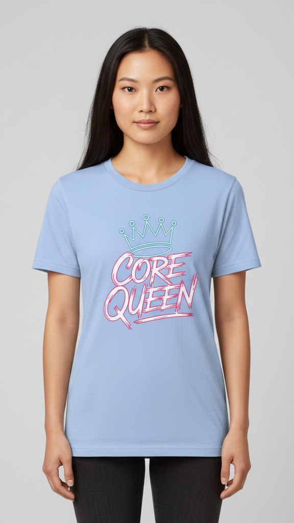 "Core Queen" Electric Brushstroke Crown T-shirt