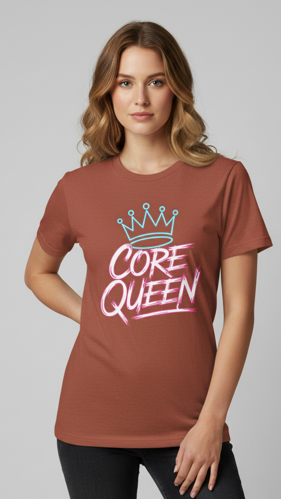 "Core Queen" Electric Brushstroke Crown T-shirt