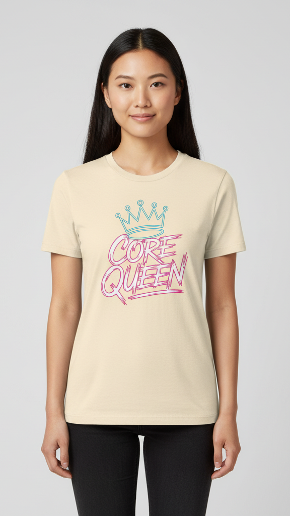 "Core Queen" Electric Brushstroke Crown T-shirt