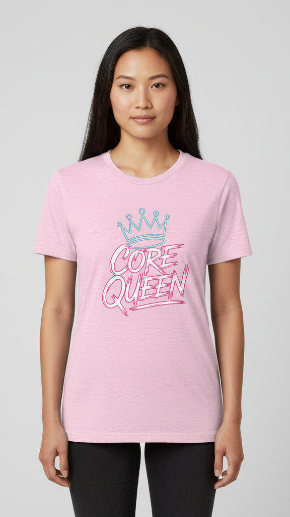 "Core Queen" Electric Brushstroke Crown T-shirt