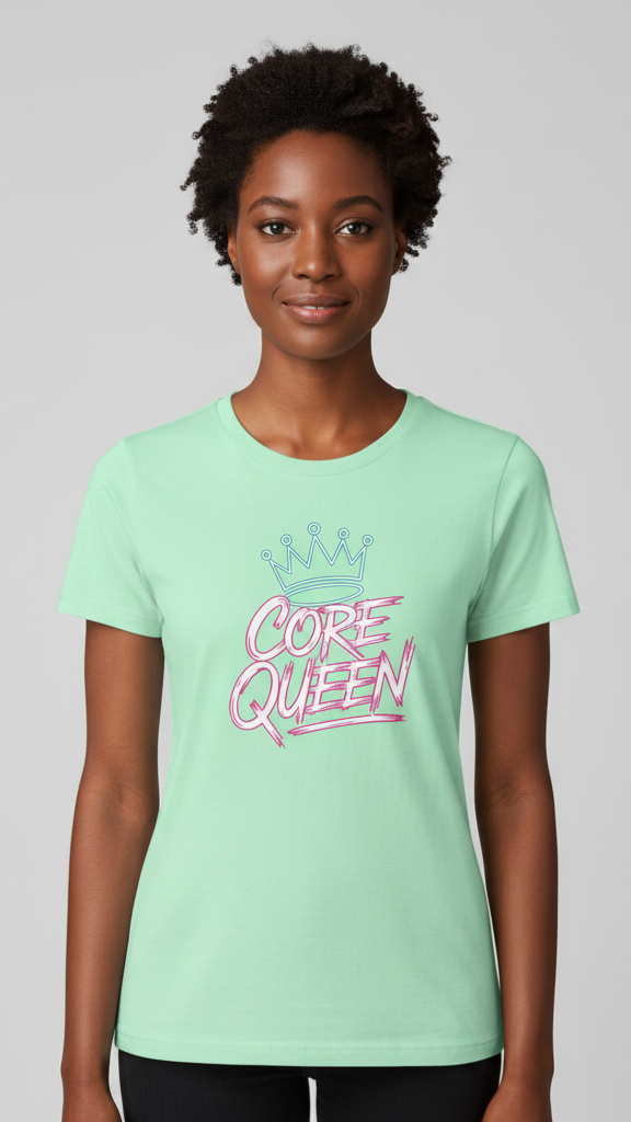 "Core Queen" Electric Brushstroke Crown T-shirt