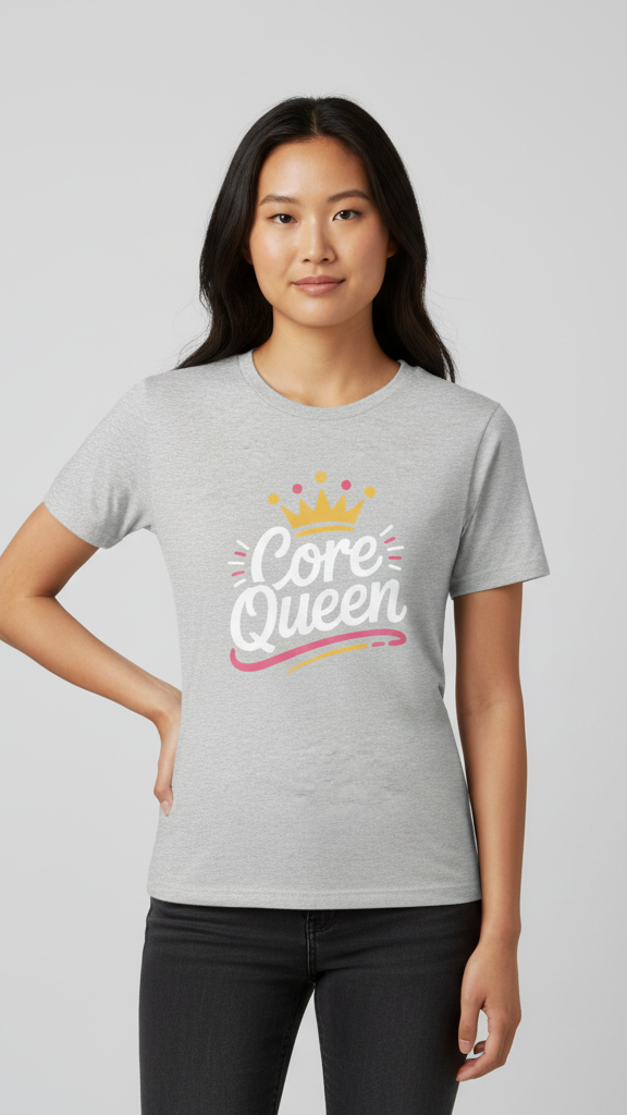 "Core Queen" Hand Lettered Crown T-shirt