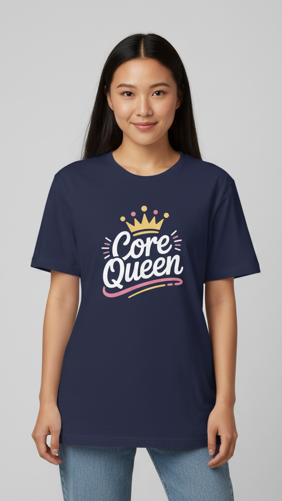 "Core Queen" Hand Lettered Crown T-shirt
