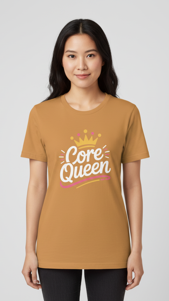 "Core Queen" Hand Lettered Crown T-shirt