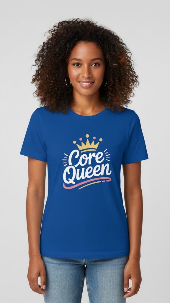 "Core Queen" Hand Lettered Crown T-shirt
