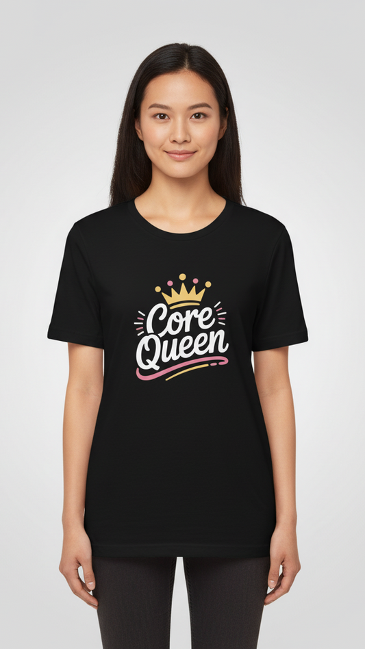 "Core Queen" Hand Lettered Crown T-shirt