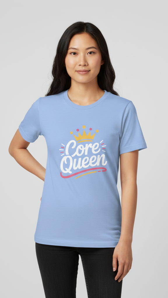"Core Queen" Hand Lettered Crown T-shirt