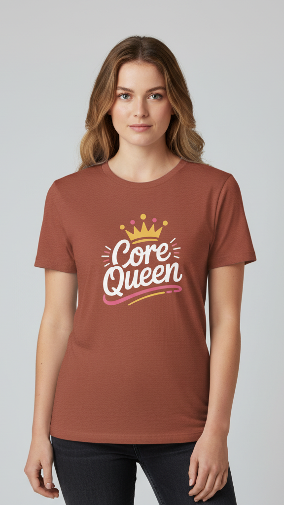 "Core Queen" Hand Lettered Crown T-shirt