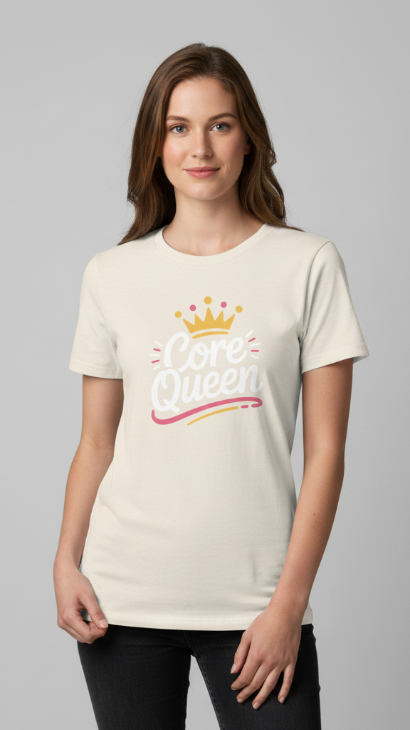 "Core Queen" Hand Lettered Crown T-shirt