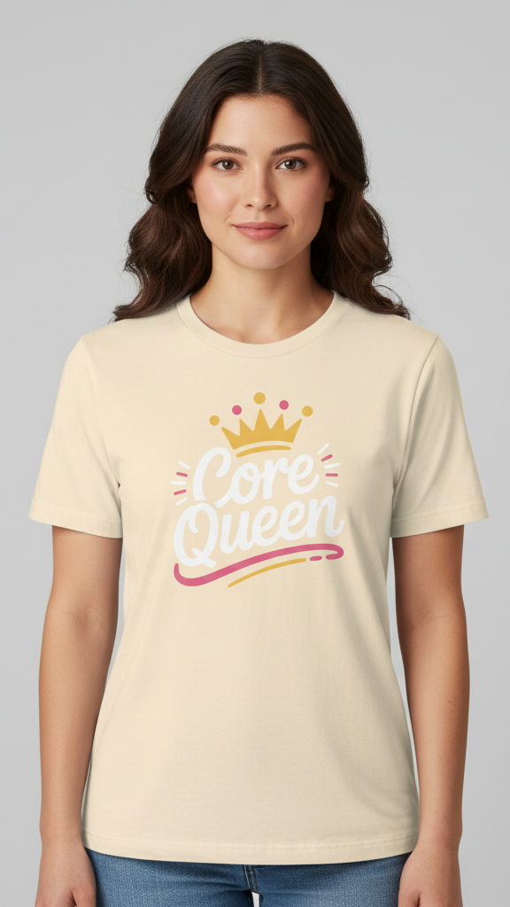 "Core Queen" Hand Lettered Crown T-shirt