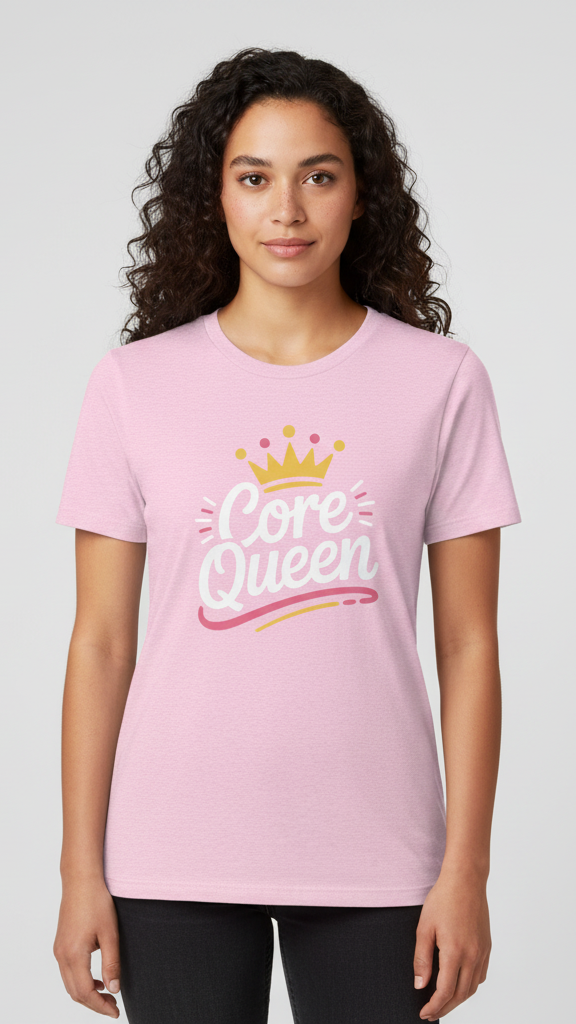 "Core Queen" Hand Lettered Crown T-shirt