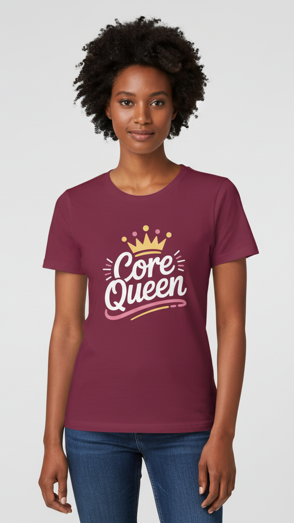 "Core Queen" Hand Lettered Crown T-shirt