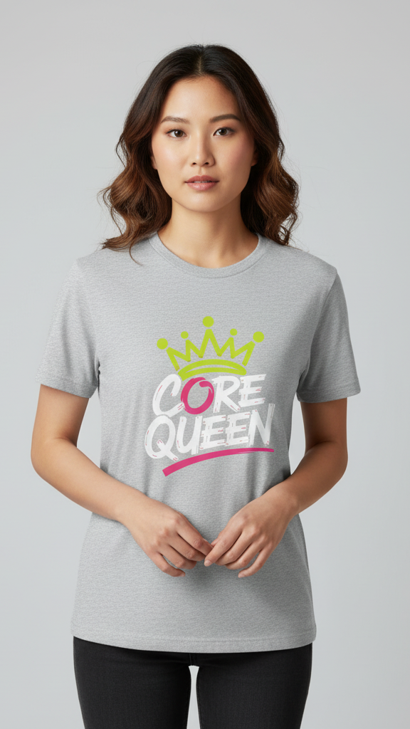 "Core Queen" Dynamic Neon Crown T-shirt