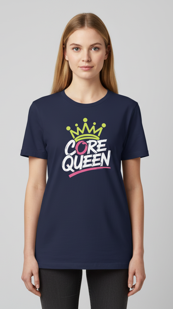 "Core Queen" Dynamic Neon Crown T-shirt