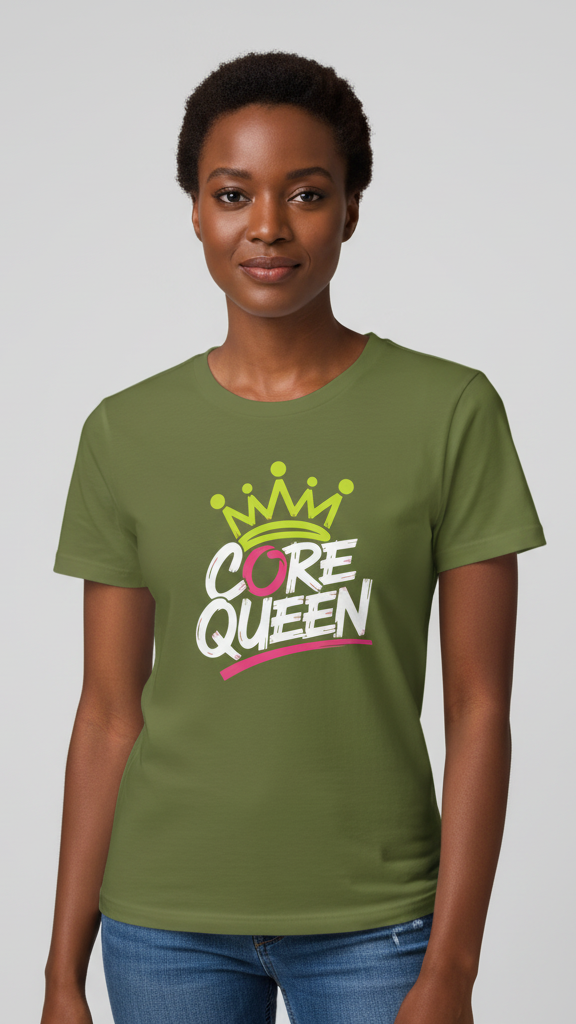 "Core Queen" Dynamic Neon Crown T-shirt