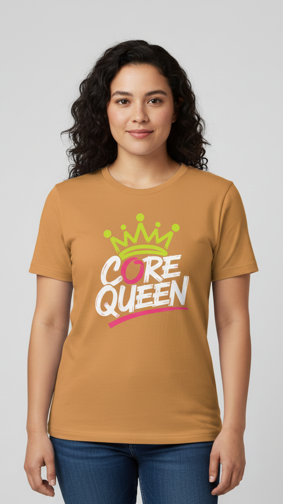 "Core Queen" Dynamic Neon Crown T-shirt