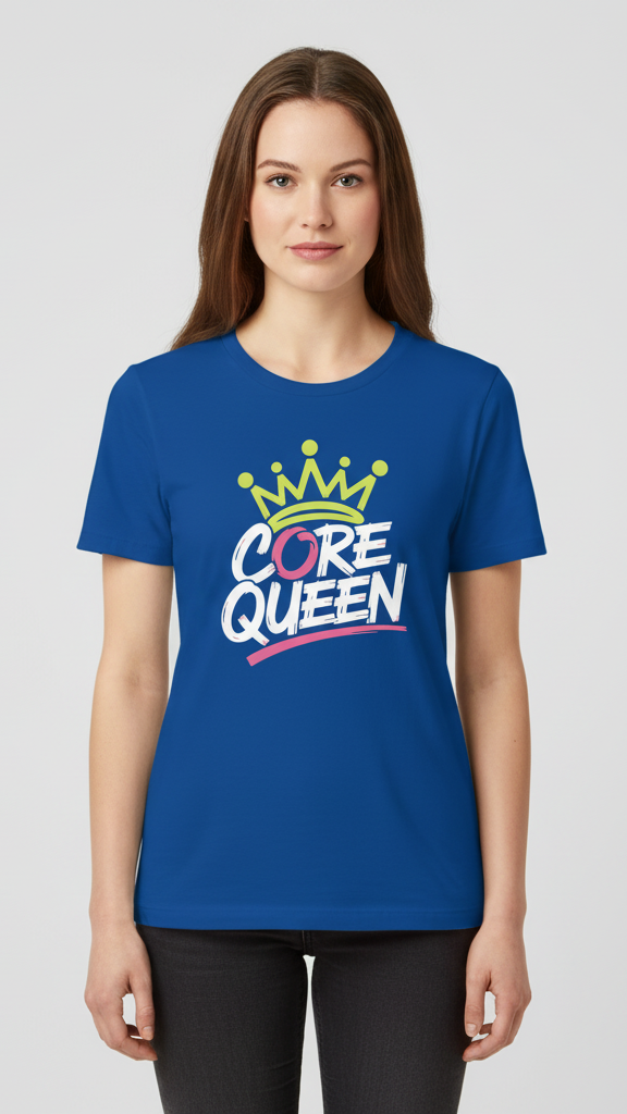"Core Queen" Dynamic Neon Crown T-shirt