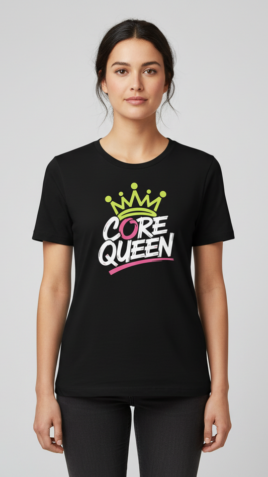 "Core Queen" Dynamic Neon Crown T-shirt