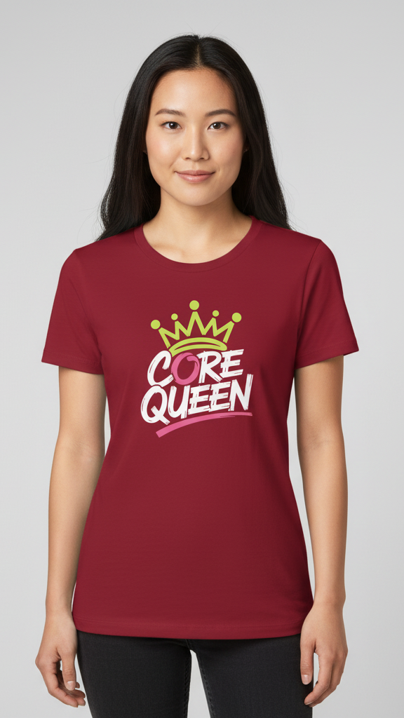 "Core Queen" Dynamic Neon Crown T-shirt