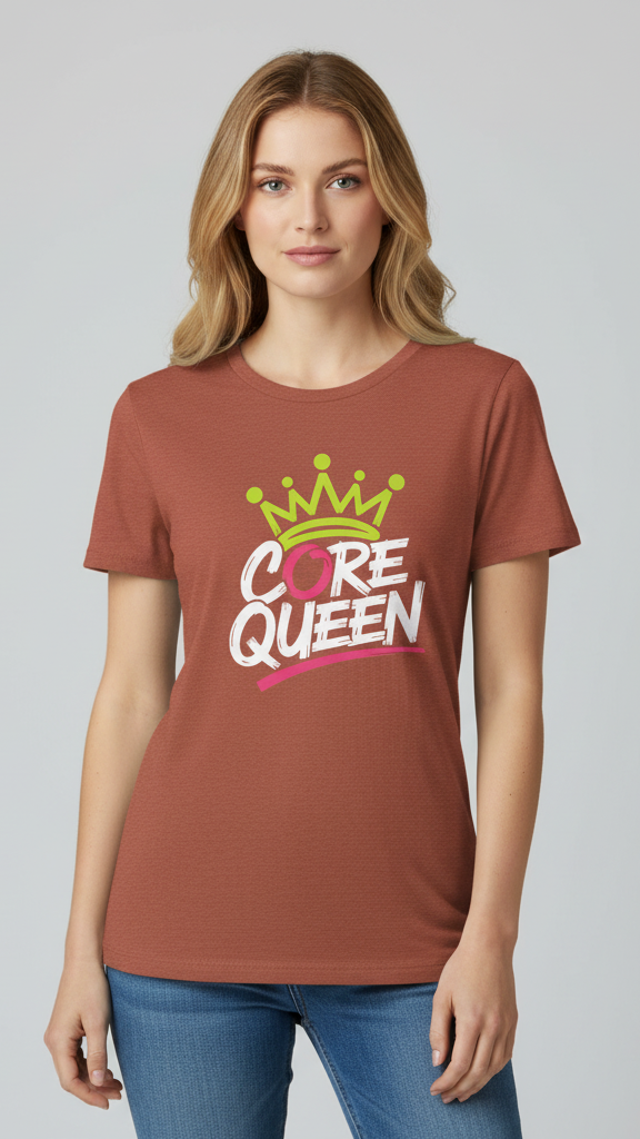 "Core Queen" Dynamic Neon Crown T-shirt
