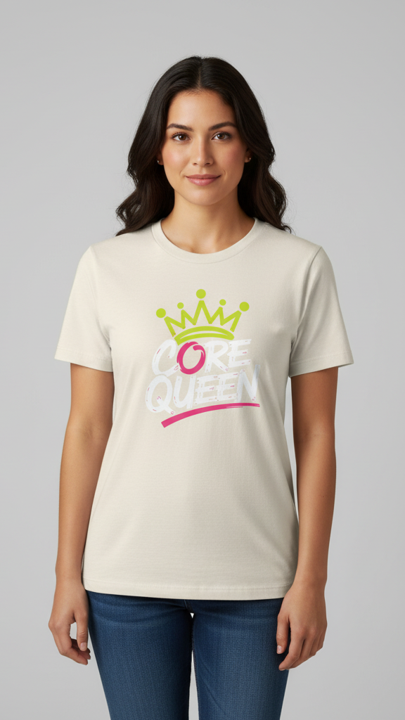 "Core Queen" Dynamic Neon Crown T-shirt