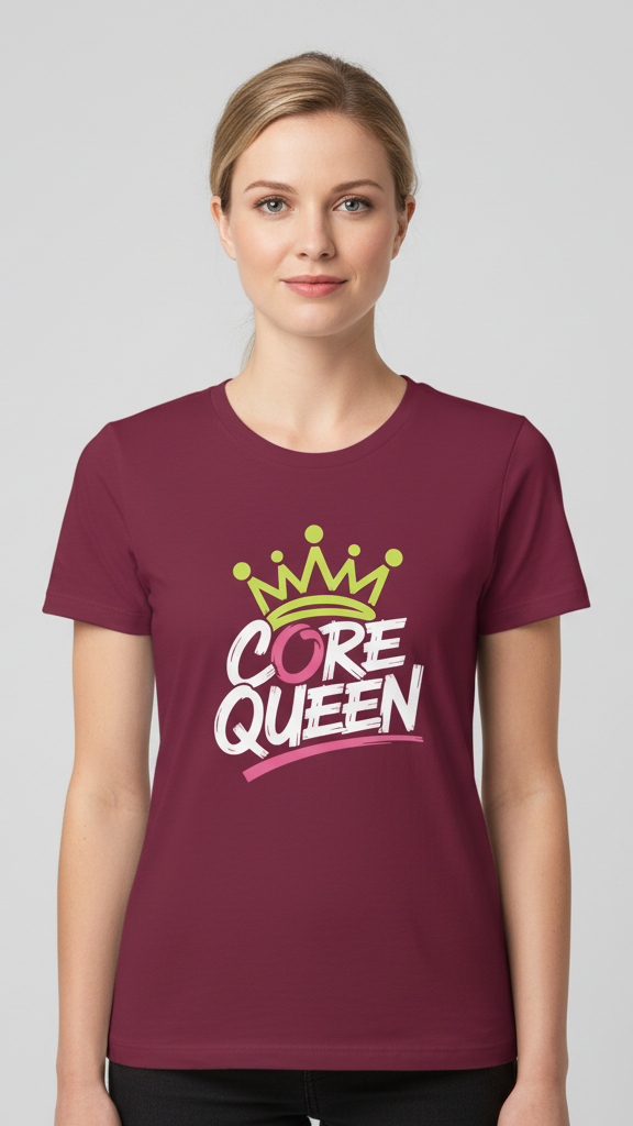 "Core Queen" Dynamic Neon Crown T-shirt