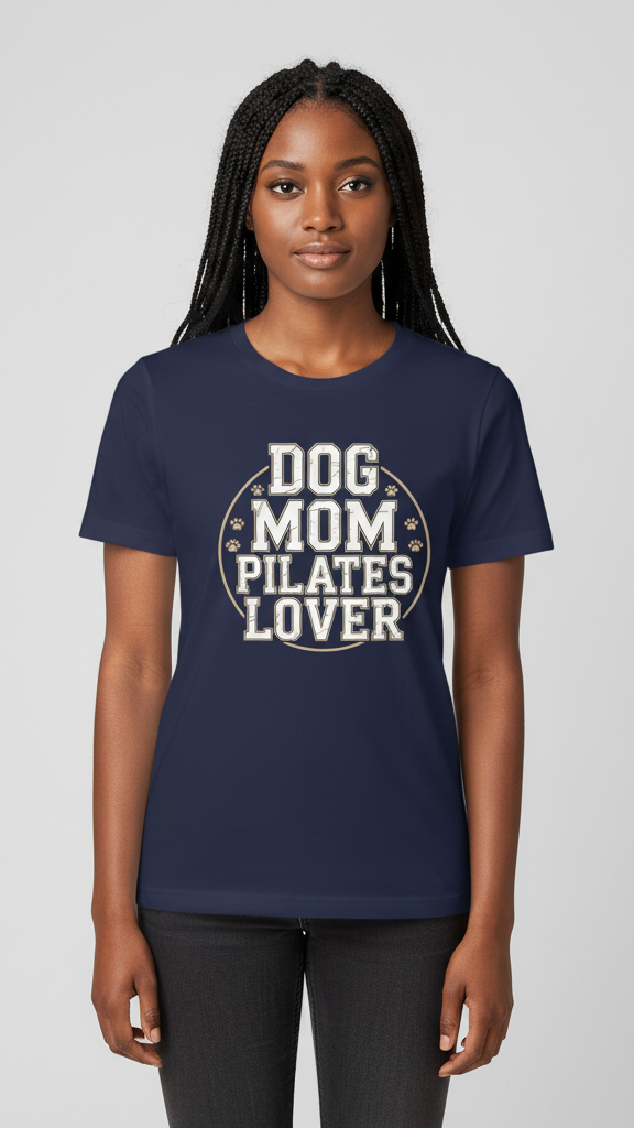 "Dog Mom Pilates Lover" Distressed Paw T-shirt